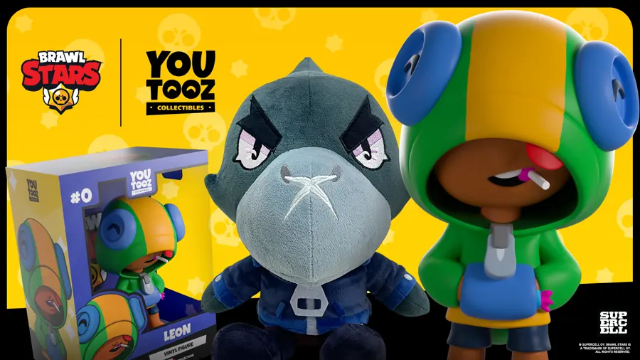 Leon and Crow from the Youtooz Brawl Stars collection
